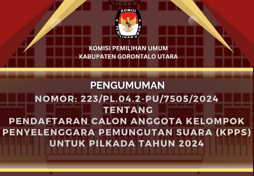 KPU Gorontalo Utara Buka Rekrutmen KPPS Pilkada