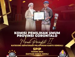 KPU Provinsi Gorontalo Raih Peringkat Terbaik Kedua pada Anugerah Sistem Pengendalian Intern Pemerintah 2024