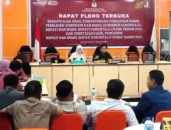 KPU Gorontalo Utara Mulai Gelar Rapat Pleno Terbuka Rekapitulasi Penghitungan Suara