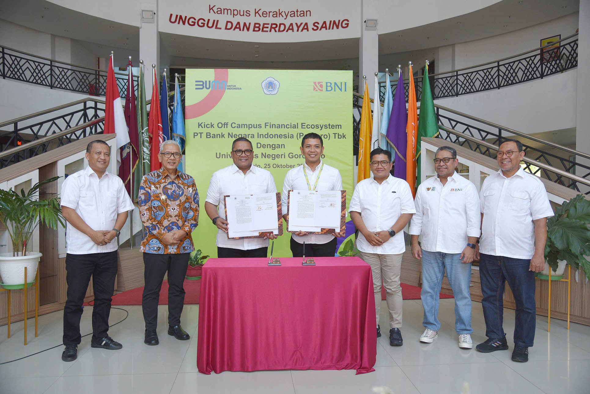 UNG dan BNI Kerja Sama Lewat Kick Off Campus Financial Ecosystem