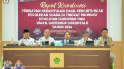 KPU Provinsi Gorontalo Gelar Rakor Persiapan Rekapitulasi Hasil Pilgub 2024