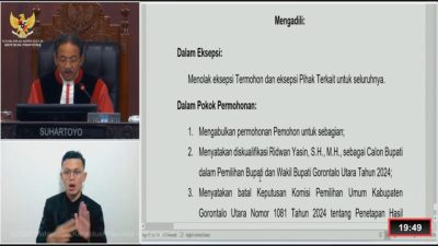 MK Batalkan Hasil Pilkada Gorut, KPU diperintahkan PSU