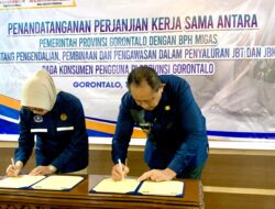 Pemprov Gorontalo Bersama BPH Migas Tandatangani Perjanjian Kerja Sama Pengawasan BBM Bersubsidi