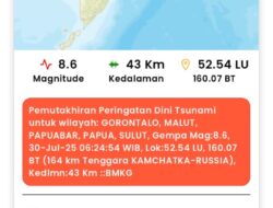 Tsunami Imbas Gempa Rusia, BMKG Imbau Warga Pesisir Gorontalo Tetap Tenang dan Waspada