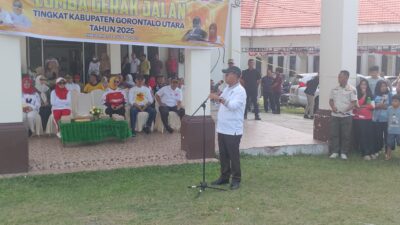 HUT ke-80 RI, Lomba Gerak Jalan di Gorontalo Utara Berlangsung Meriah