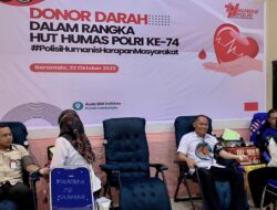 Polda Gorontalo Gelar Donor Darah di HUT Humas Polri ke-74