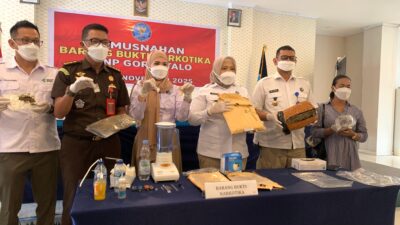 BNN Gorontalo Musnahkan Hampir 5 Kg Ganja Tak Bertuan, Mayoritas Ditemukan di Ekspedisi