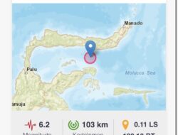 Gempa Magnitudo 6,2 sr Guncang Gorontalo, Tidak Berpotensi Tsunami