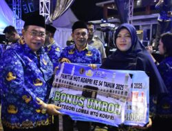 Ketua Panitia Deddy Kadullah Umumkan Pemenang Lomba HUT ke-54 KORPRI Kota Gorontalo