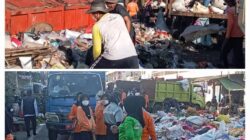 Pasukan Orange Kotamobagu Bersihkan Tumpukan Sampah Pasca Lebaran di Pasar 23 Maret