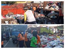 Pasukan Orange Kotamobagu Bersihkan Tumpukan Sampah Pasca Lebaran di Pasar 23 Maret
