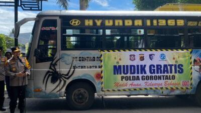Tekan Angka Lakalantas, Polda Gorontalo Fasilitasi Mudik Gratis Rute Manado – Palu