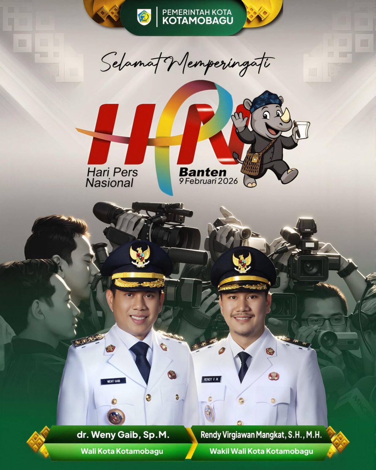 Wali Kota Kotamobagu Ucapkan Selamat Hari Pers Nasional 2026