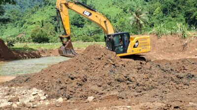 Pasca banjir Biau, Pemkab Gorut Mulai Benahi Tanggul Didingga