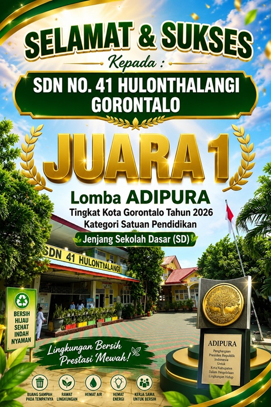 Juara Adipura Gorontalo SDN 41 Hulonthalangi
