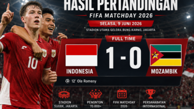 Indonesia Taklukkan Mozambik dalam Laga Persahabatan