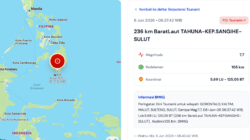 BMKG Keluarkan Peringatan Dini Tsunami untuk Gorontalo, Sulut, Sulteng, Malut dan Kaltim
