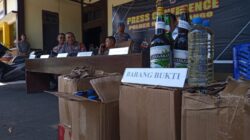 Operasi Pekat Polres Bone Bolango:  Polisi Sita Ratusan Botol Minuman Keras