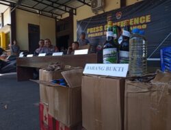 Operasi Pekat Polres Bone Bolango:  Polisi Sita Ratusan Botol Minuman Keras