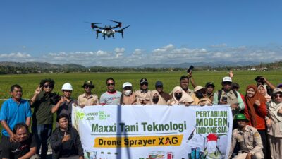 Demo Drone Pertanian Perdana di Gorontalo Utara, PT Maxxi Agri Indonesia dan PT. Maxxi Tani Teknologi  Tawarkan Solusi bagi Petani