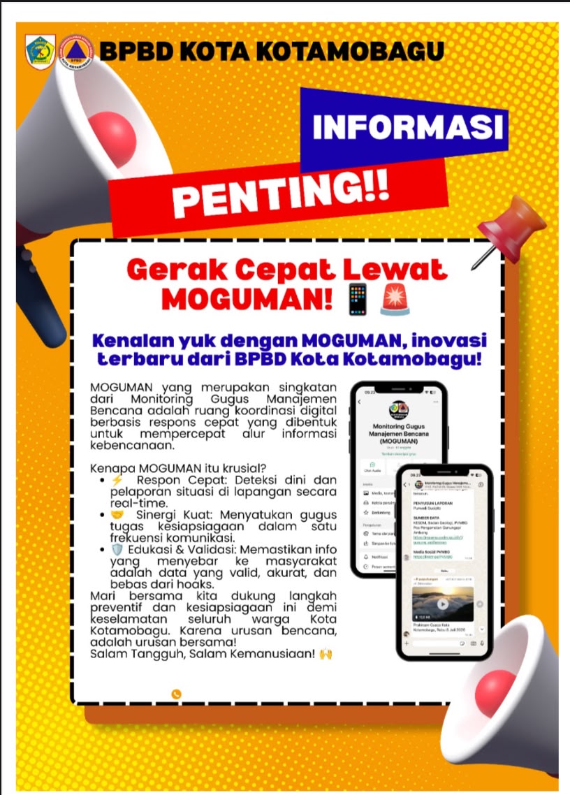 MOGUMAN, Inovasi BPBD Kotamobagu Pangkas Rantai Birokrasi Penanganan Bencana