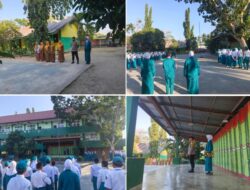 Jadi Pembina Upacara di SMPN Awidya Krama, Bhabinkamtibmas Polsek Telaga Biru Edukasi Pencegahan Kenakalan Remaja