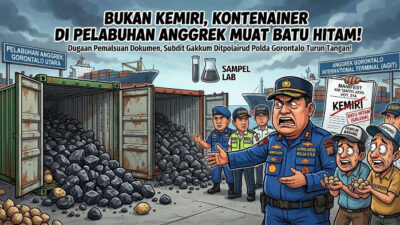 Bukan Kemiri, Dua Kontainer di Pelabuhan Anggrek Muat Batu Hitam