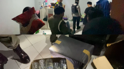 Razia Gabungan di Kota Gorontalo, Puluhan Botol Cap Tikus Disita, Pasangan di Rumah Kos Terjaring